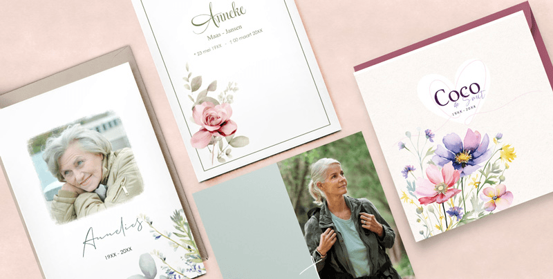 Kies een rouwkaartje voor je oma, moeder of partner uit de collectie vrouw