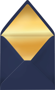 Envelop donkerblauw met gouden inlay